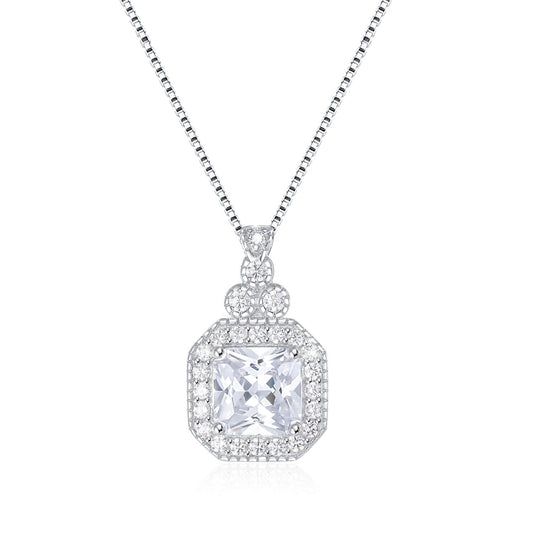 Antique Asscher Cut Necklace