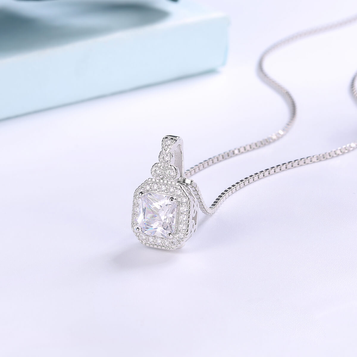 Antique Asscher Cut Necklace