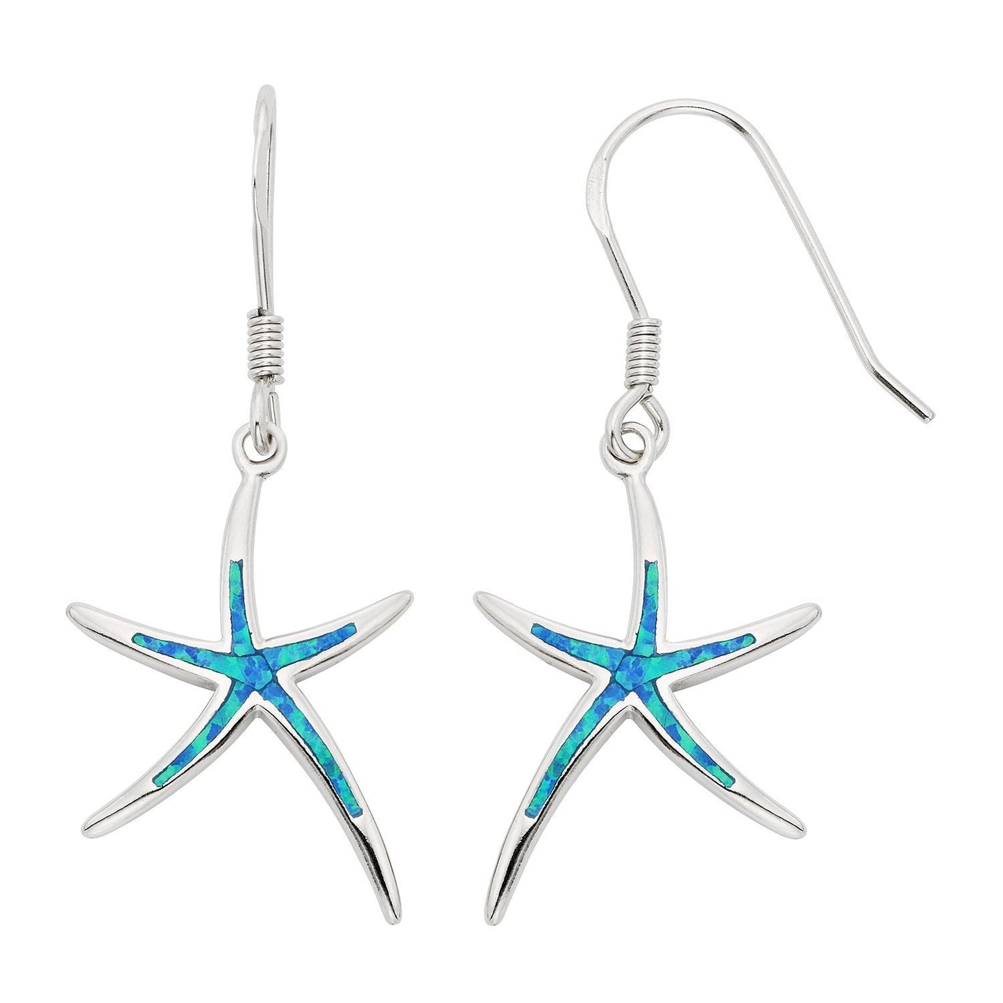 Starfish Blue Opal Earrings