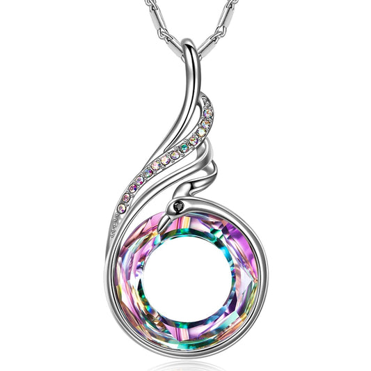 Pink Crystal Phoenix Necklace
