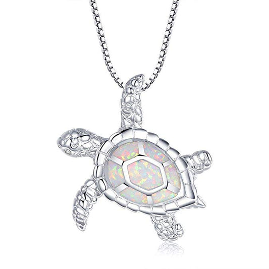 White Turtle Necklace