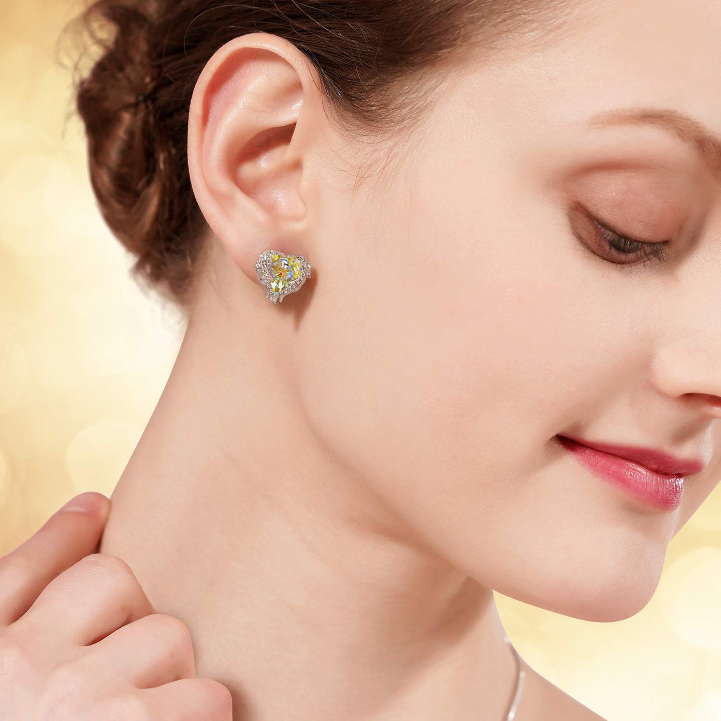 Aurora Heart & Wing Earrings