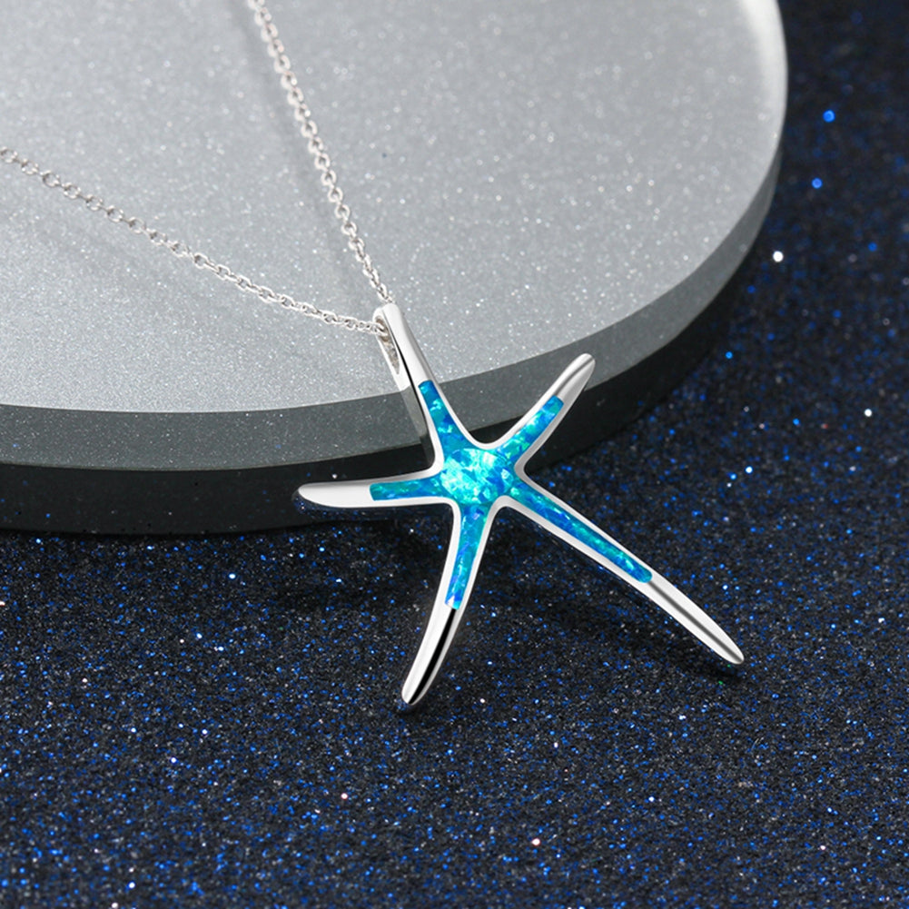 Starfish Blue Opal Necklace