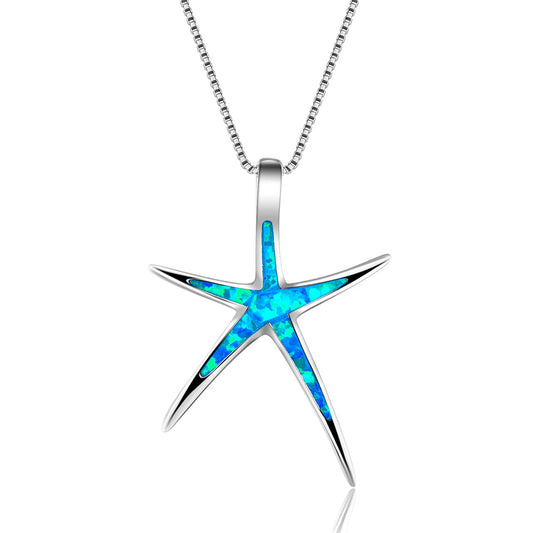 Starfish Blue Opal Necklace
