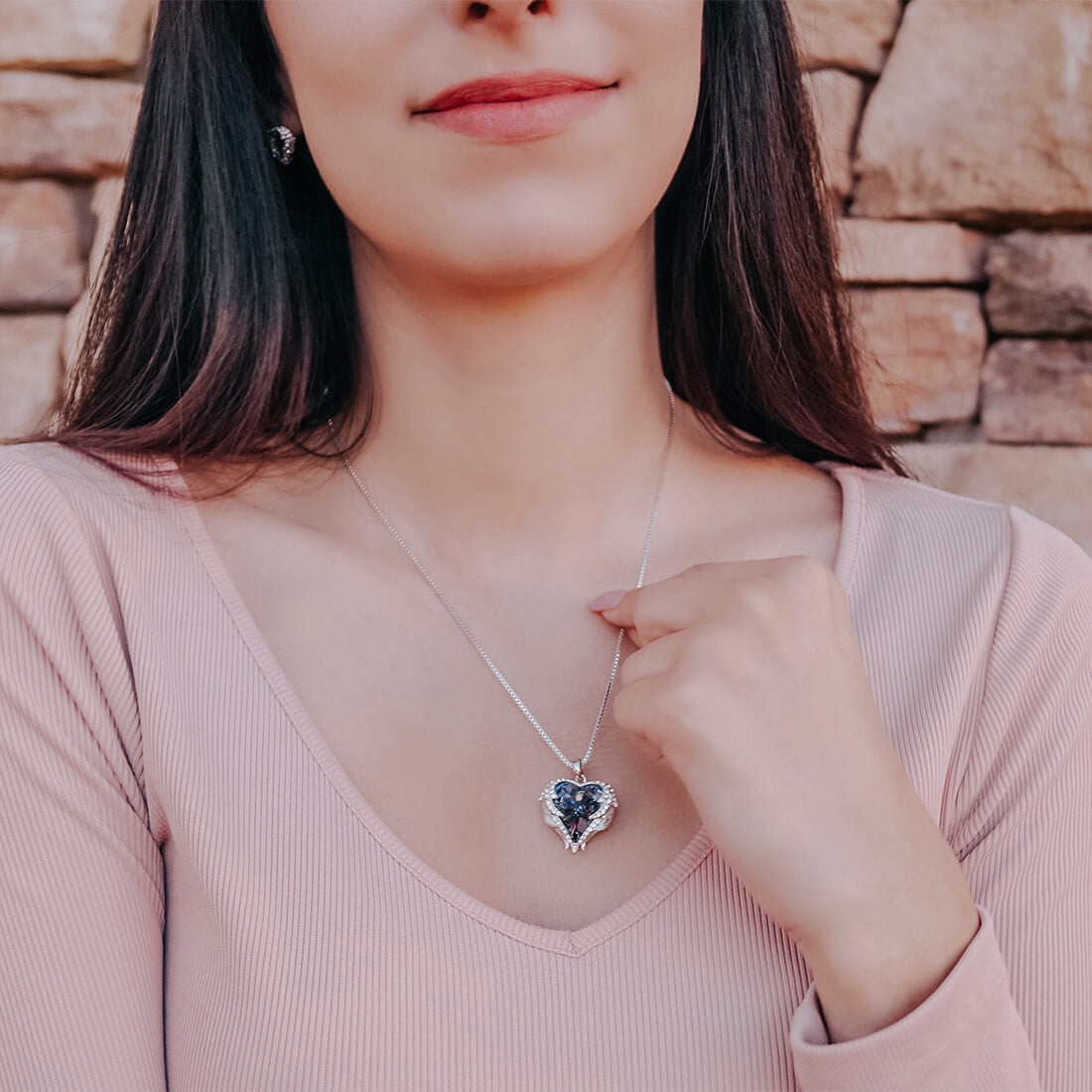 Heart & Angel Wing Jewelry Set