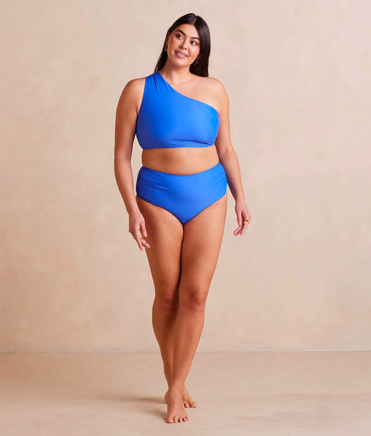 The Ruched Sidestroke Bikini Top - Hydrangea