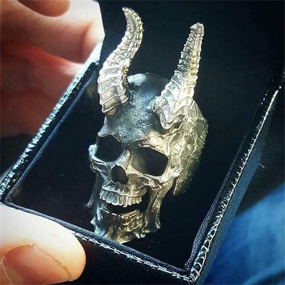 GOTHIC DEMON SATAN SKULL RING