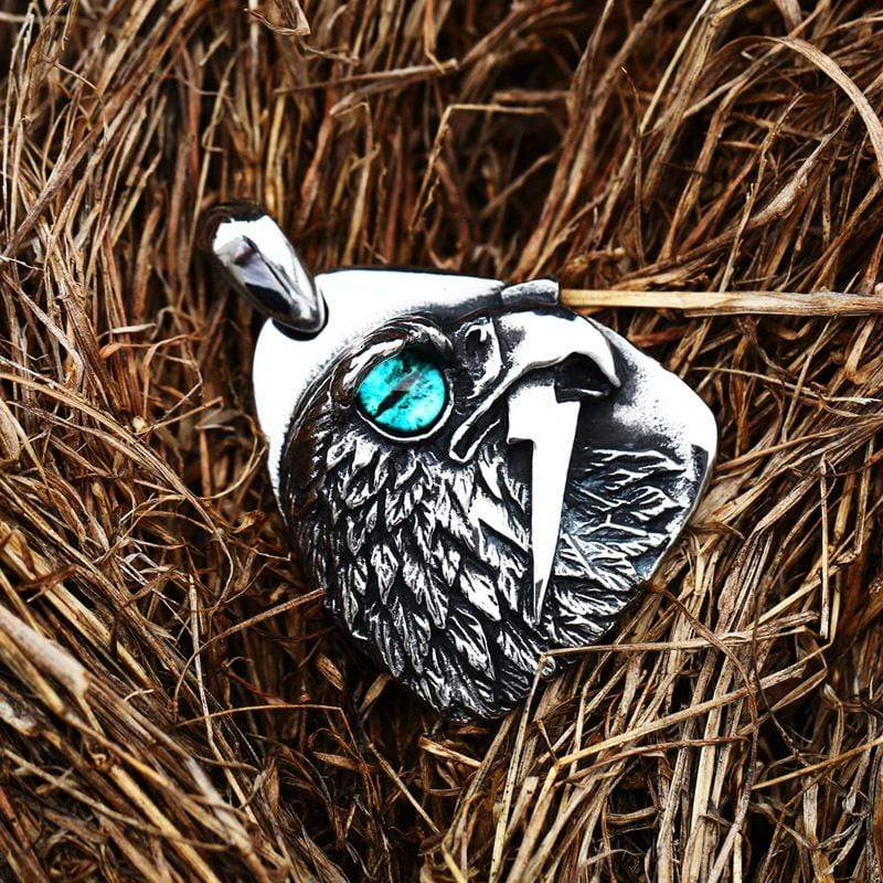 VINTAGE HOLY BIED GEMSTONE STAINLESS STEEL PENDANT
