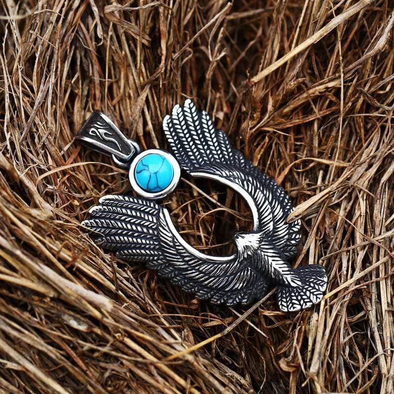 VINTAGE HOLY BIED GEMSTONE STAINLESS STEEL PENDANT
