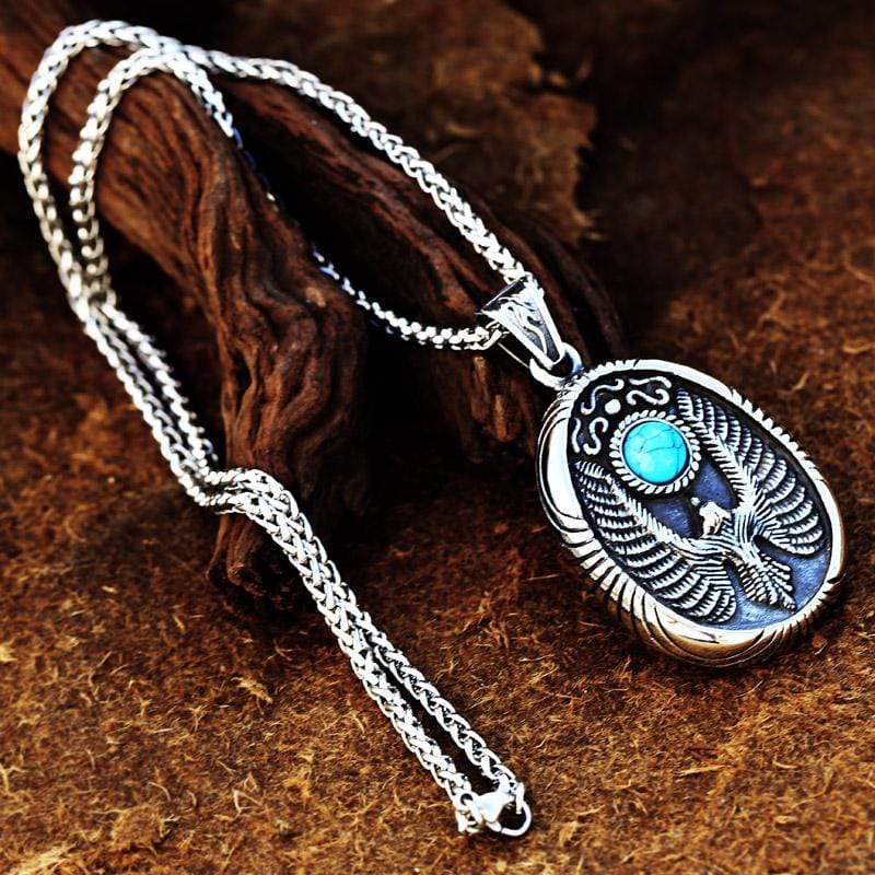 VINTAGE HOLY BIED GEMSTONE STAINLESS STEEL PENDANT