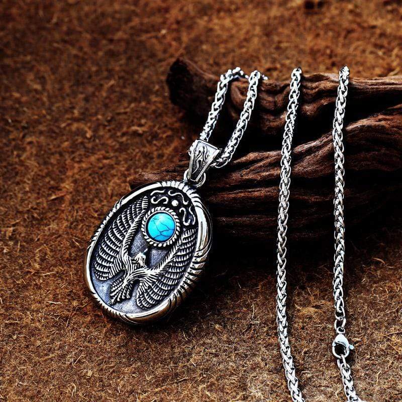 VINTAGE HOLY BIED GEMSTONE STAINLESS STEEL PENDANT