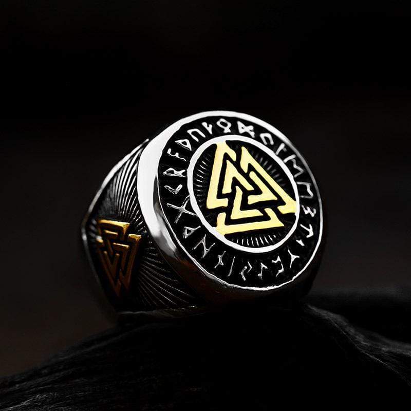 VINTAGE VIKING TOTEM STAINLESS STEEL RING