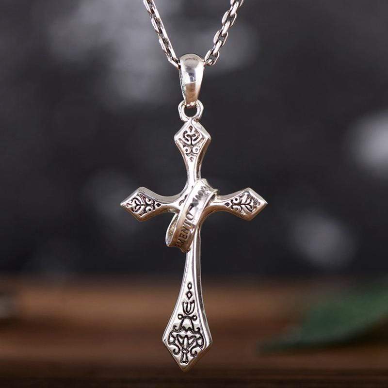 JESUS CROSS SILVER PENDANT