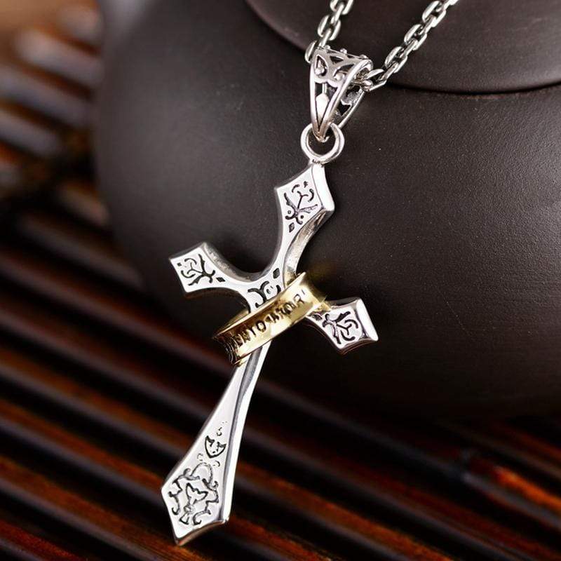 JESUS CROSS SILVER PENDANT