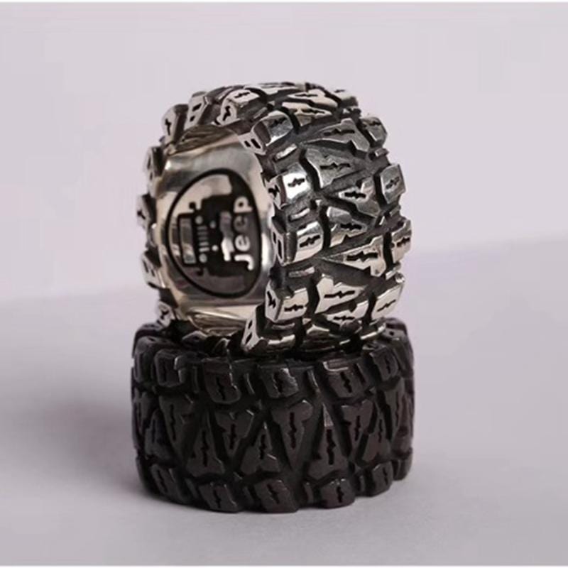 JEEP  TIRE STERLING SILVER RING