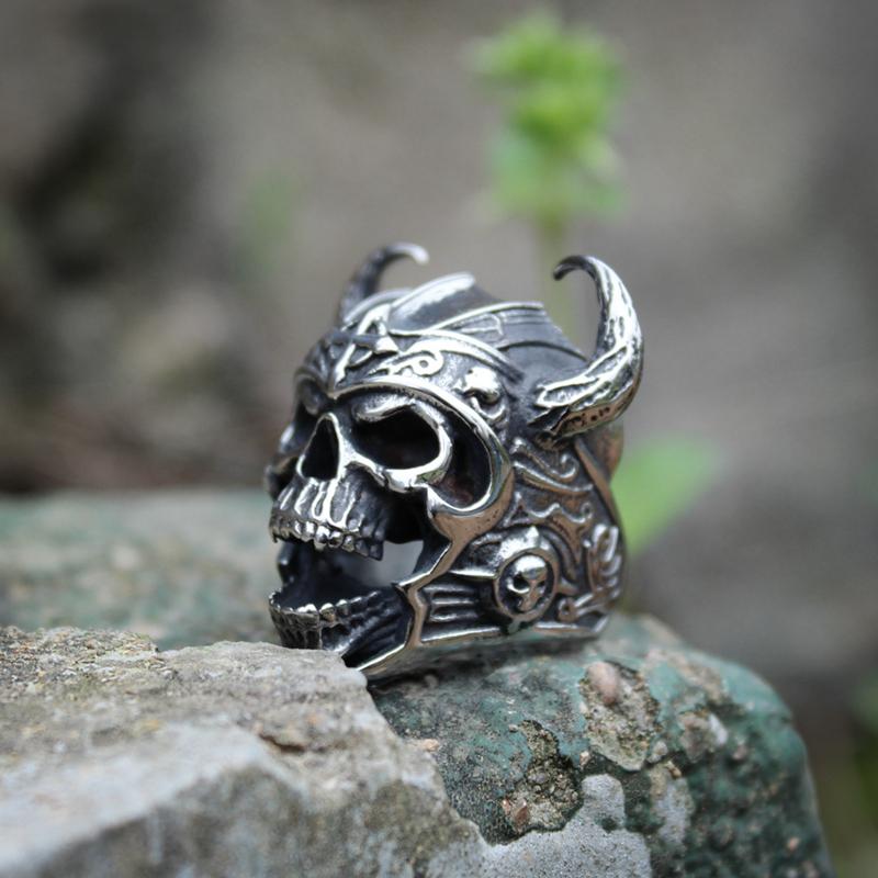 DEVIL SOLDIER SKULL STAINLESS STEEL RING