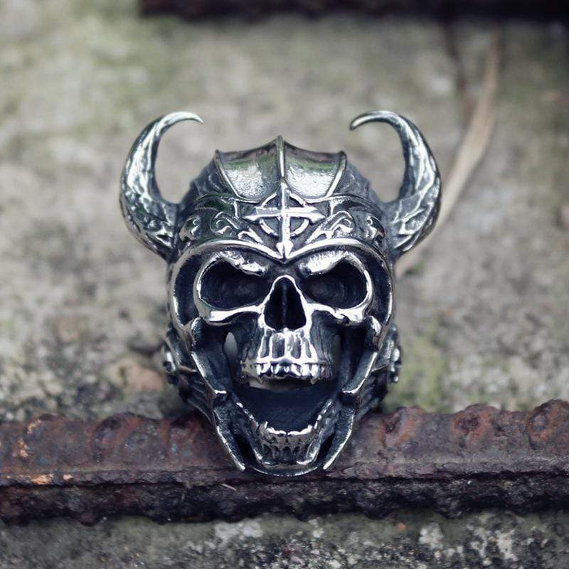 DEVIL SOLDIER SKULL STAINLESS STEEL RING