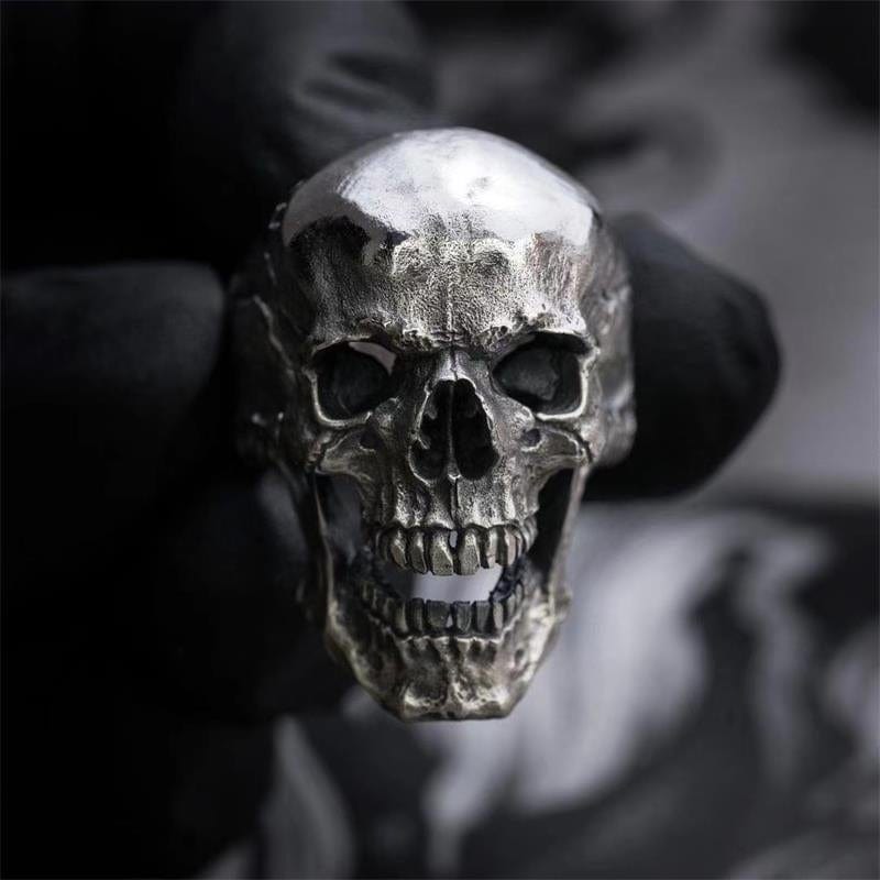 GOTHIC MEN'S BLACK SKULL STAINLESS STEEL RING