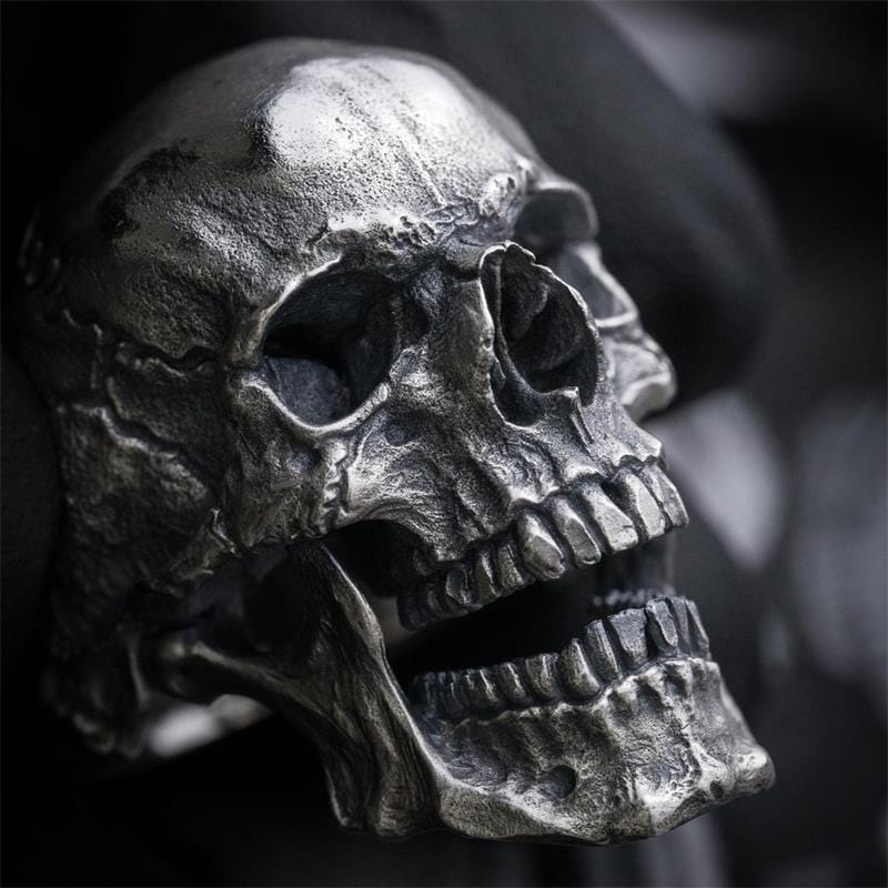 GOTHIC MEN'S BLACK SKULL STAINLESS STEEL RING