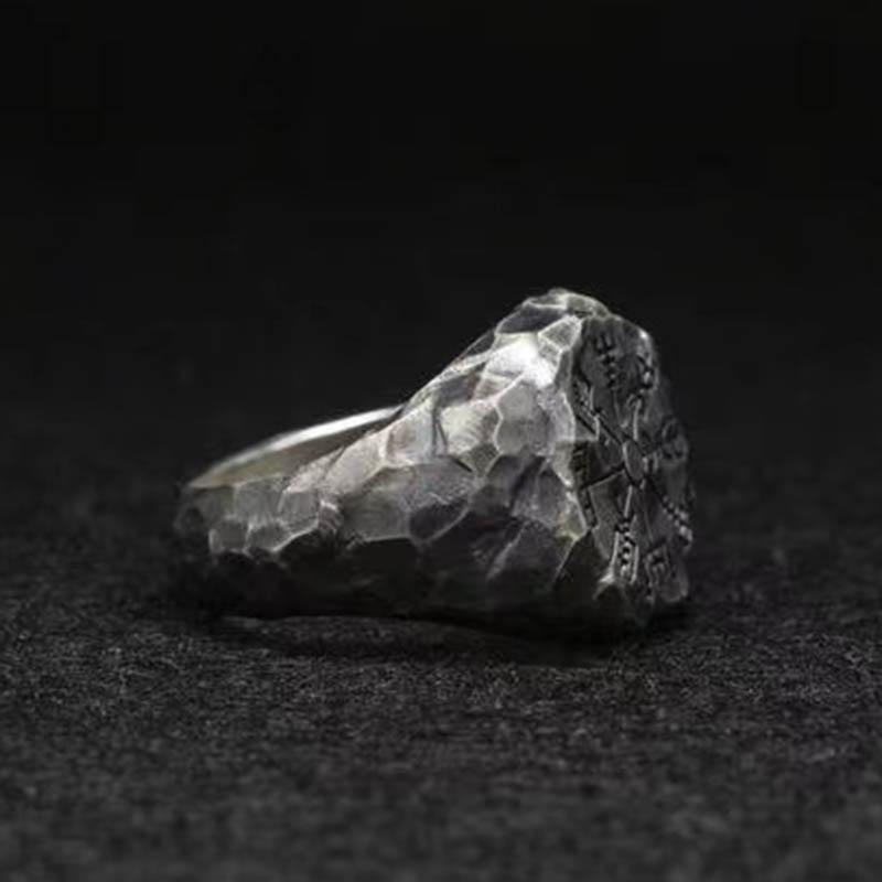 NORDIC VIKING COMPASS RUNIC RING