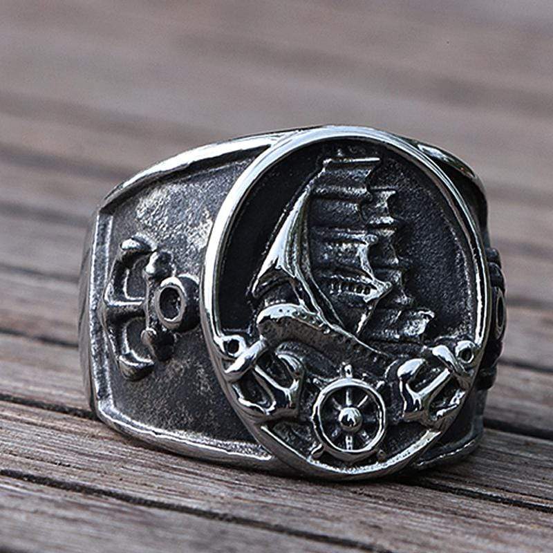NORDIC VIKING PIRATE SAILBOAT RING
