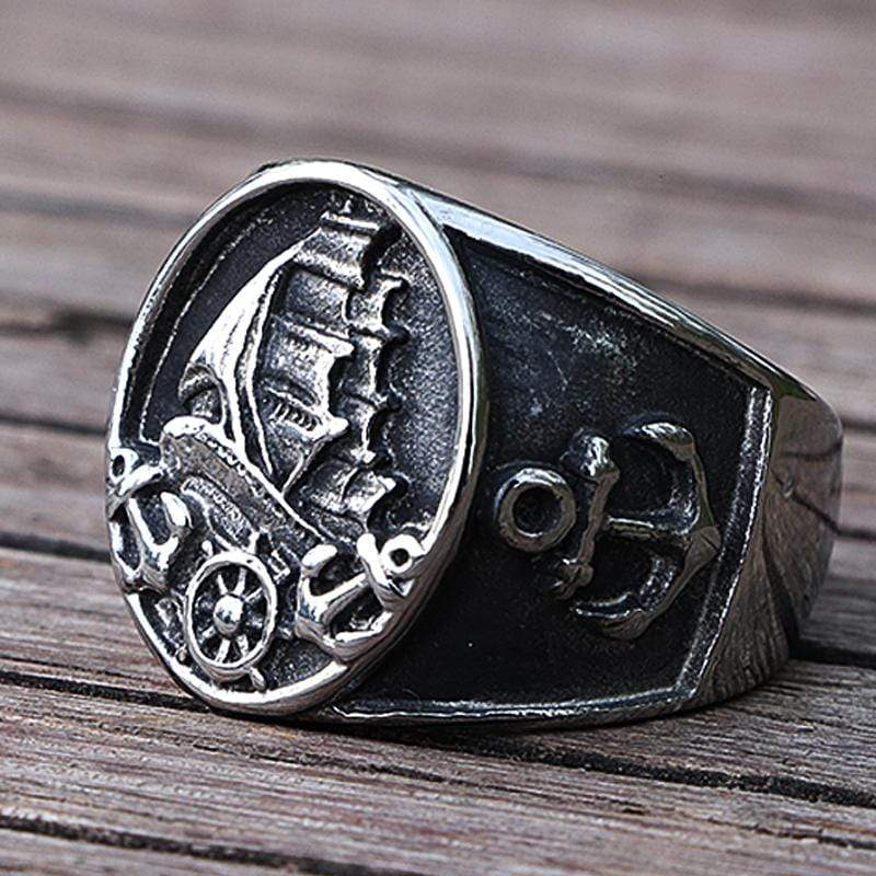 NORDIC VIKING PIRATE SAILBOAT RING