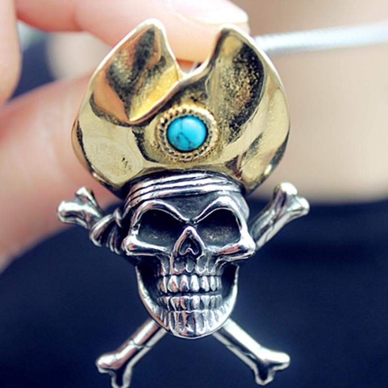 GOLDEN HAT PIRATE STAINLESS STEEL PENDANT