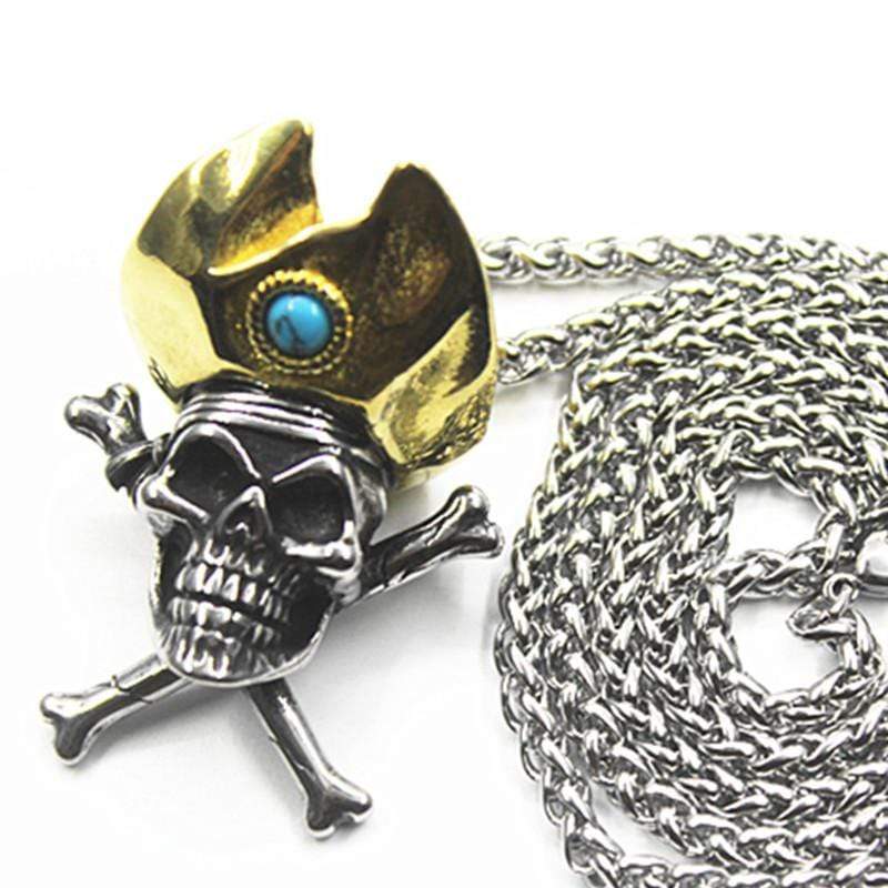 GOLDEN HAT PIRATE STAINLESS STEEL PENDANT