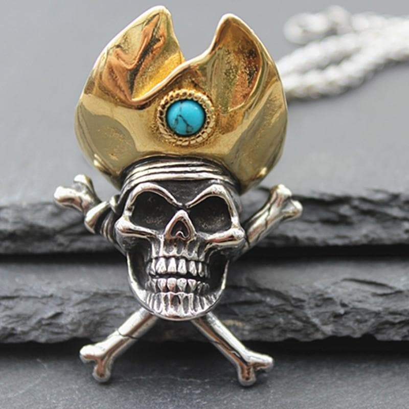 GOLDEN HAT PIRATE STAINLESS STEEL PENDANT