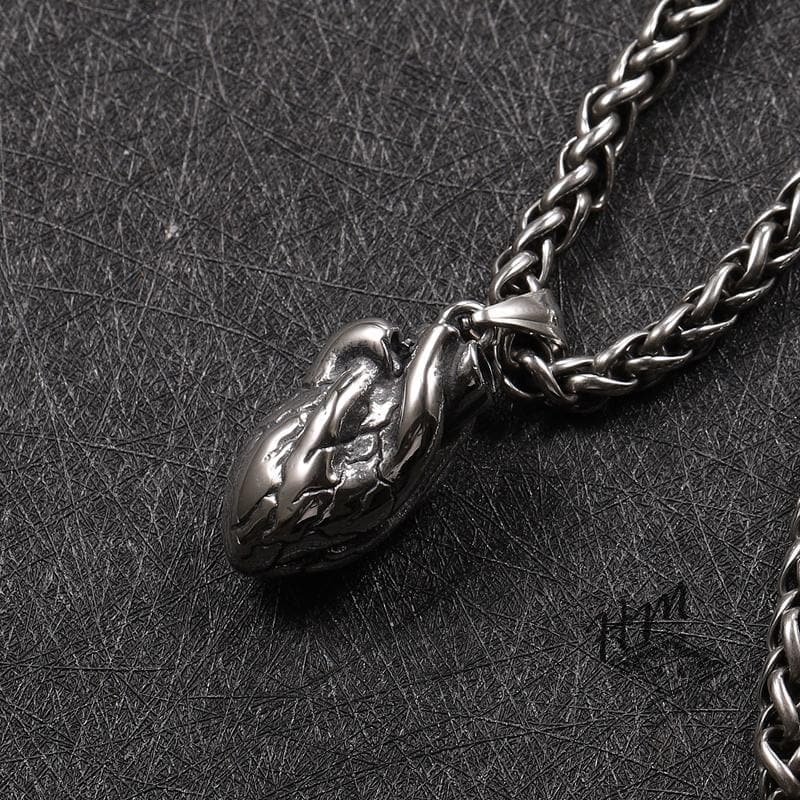 PUNK MEN'S HEART STAINLESS STEEL PENDANT