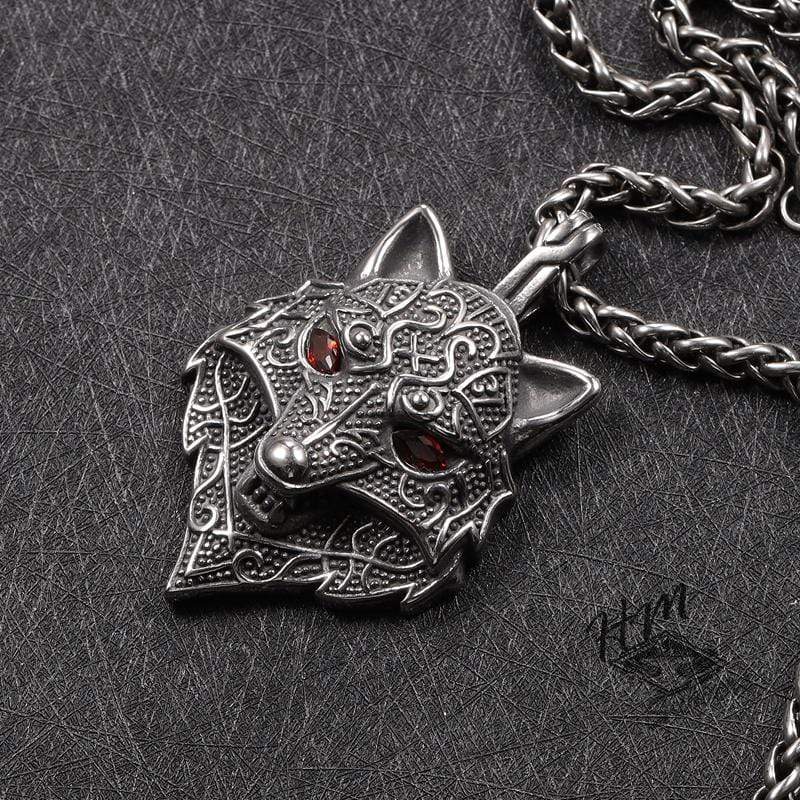 PUNK RED EYE FOX MASK PENDANT