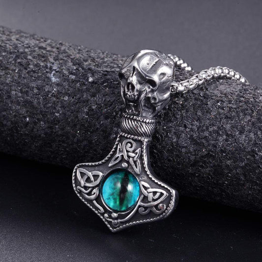 THOR'S HAMMER VALKNUT STAINLESS STEEL VIKING PENDANT