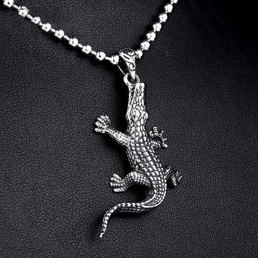 VINTAGE CROCODILE STAINLESS STEEL PENDNAT