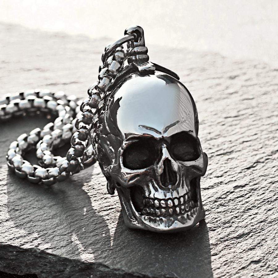 VINTAGE SKULL STAINLESS STEEL PENDANT