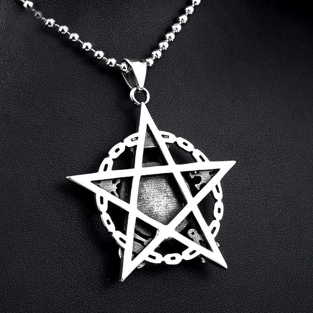 PENTAGRAM SKULL STAINLESS STEEL PENDANT