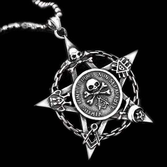 PENTAGRAM SKULL STAINLESS STEEL PENDANT
