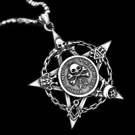 PENTAGRAM SKULL STAINLESS STEEL PENDANT