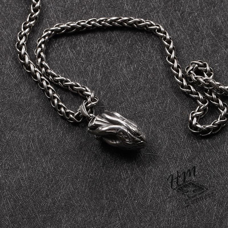 PUNK MEN'S HEART STAINLESS STEEL PENDANT