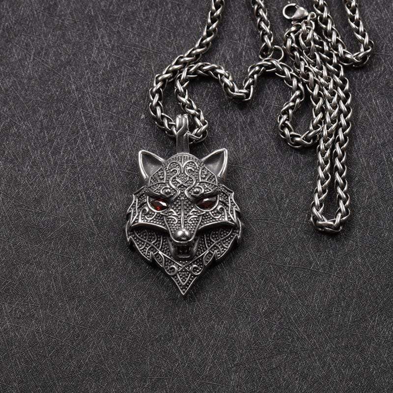 PUNK RED EYE FOX MASK PENDANT