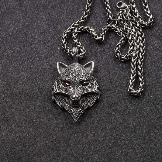 PUNK RED EYE FOX MASK PENDANT