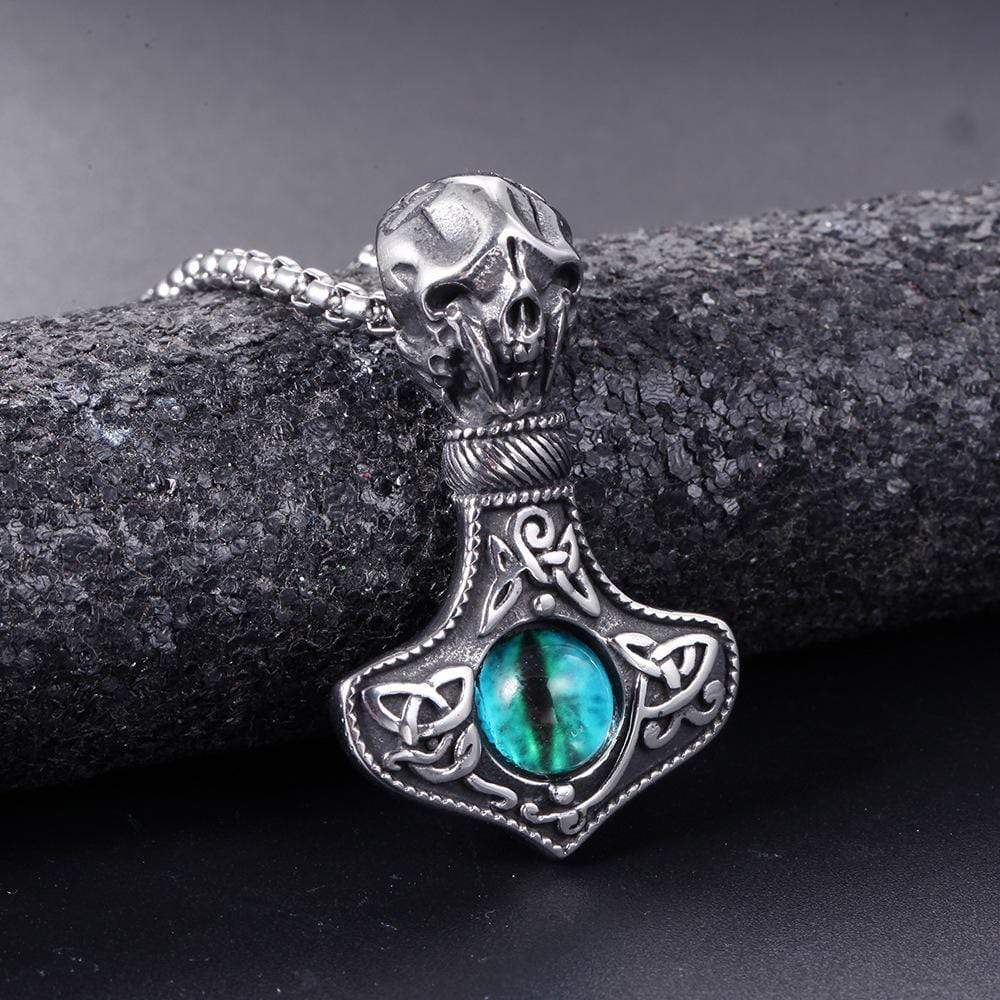THOR'S HAMMER VALKNUT STAINLESS STEEL VIKING PENDANT