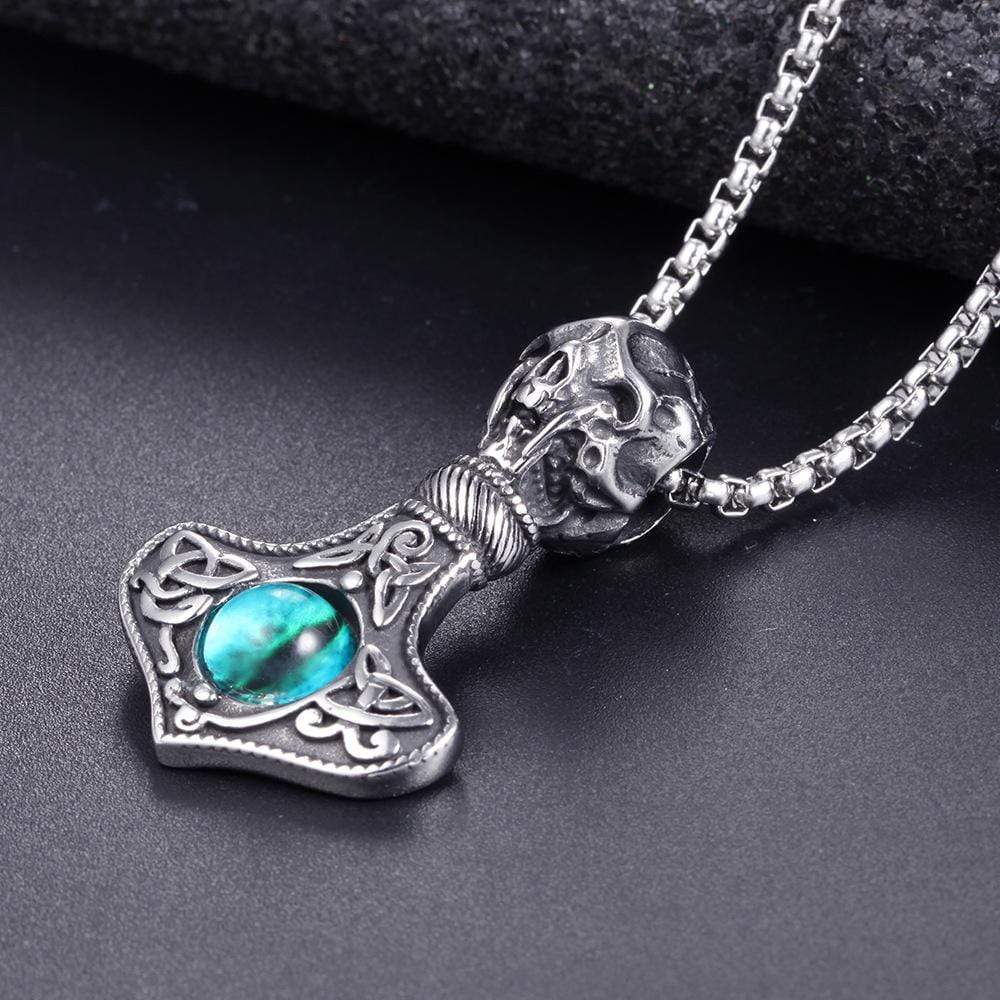THOR'S HAMMER VALKNUT STAINLESS STEEL VIKING PENDANT