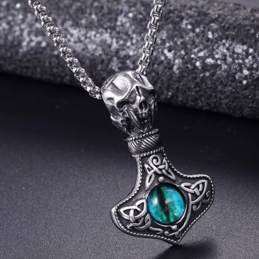 THOR'S HAMMER VALKNUT STAINLESS STEEL VIKING PENDANT