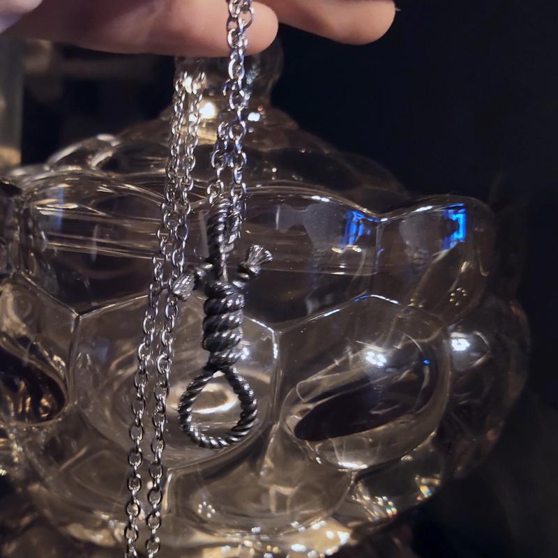 TWISTED HEMP ROPE STAINLESS STEEL PENDANT