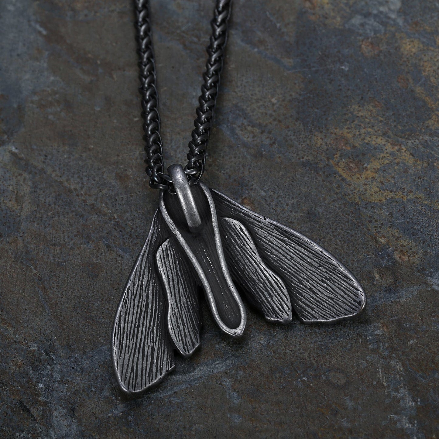VINTAGE DEATH MOTH STAINLESS STEEL PENDANT