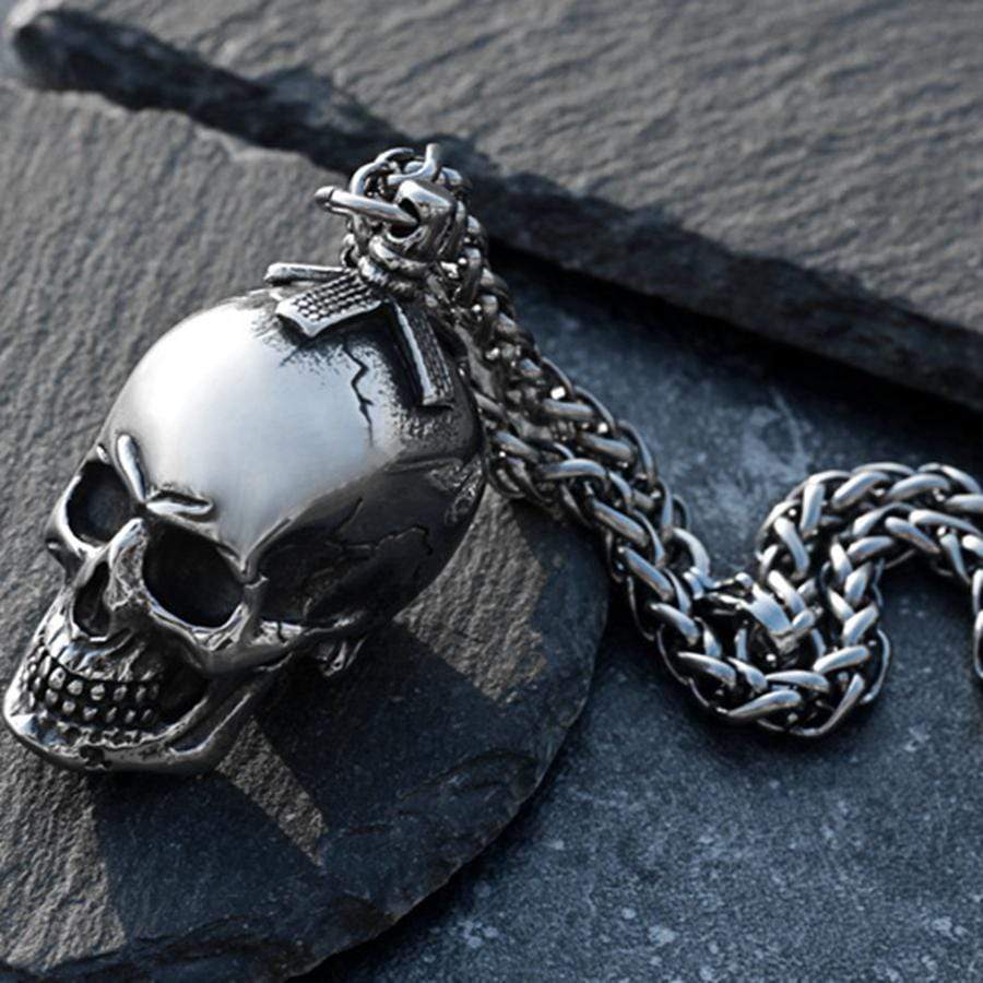 VINTAGE SKULL STAINLESS STEEL PENDANT