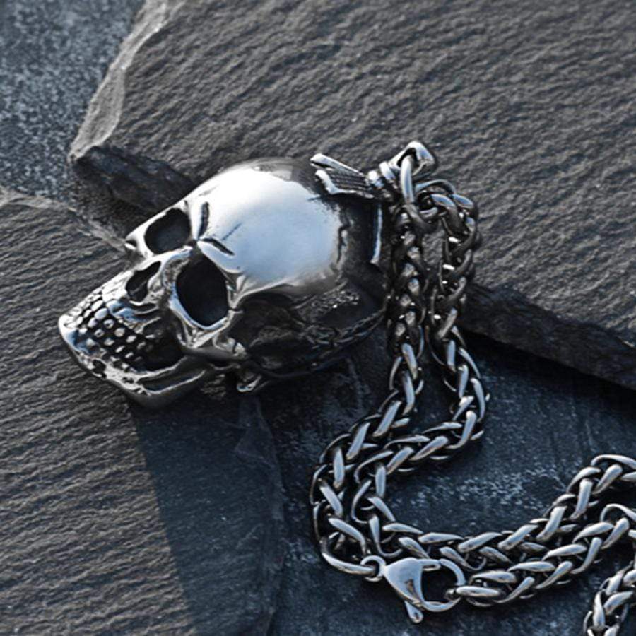 VINTAGE SKULL STAINLESS STEEL PENDANT