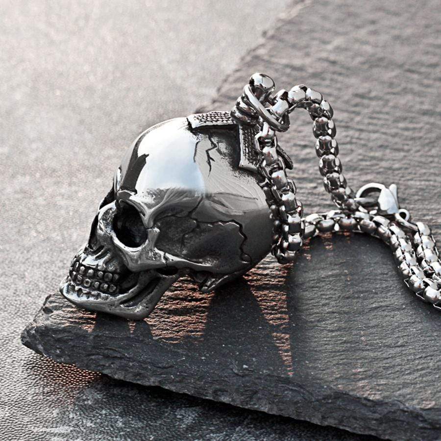 VINTAGE SKULL STAINLESS STEEL PENDANT