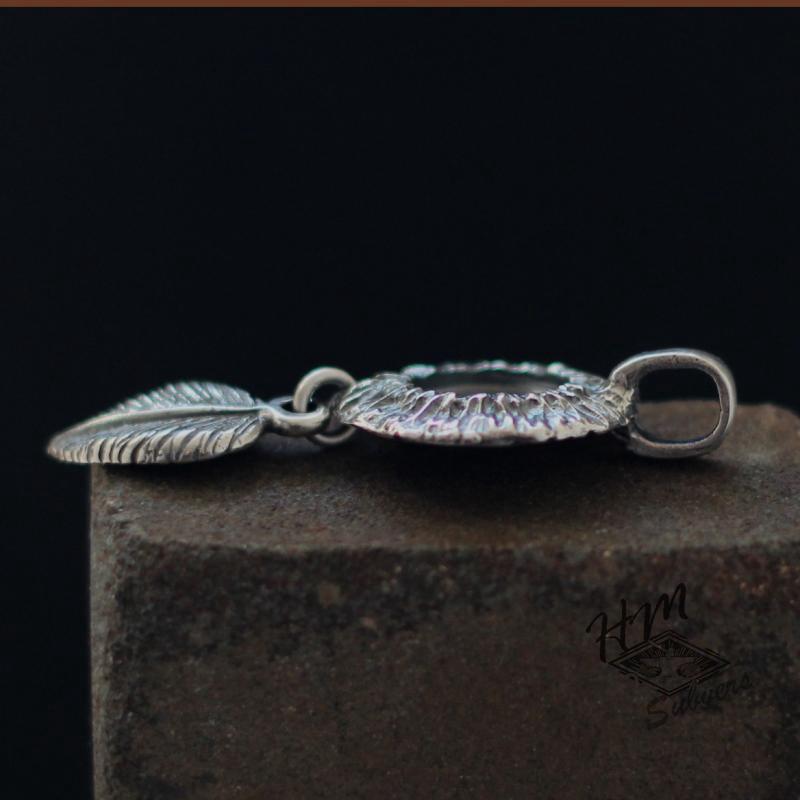 VINTAGE SKULL TURQUOISE SILVER  PENDANT