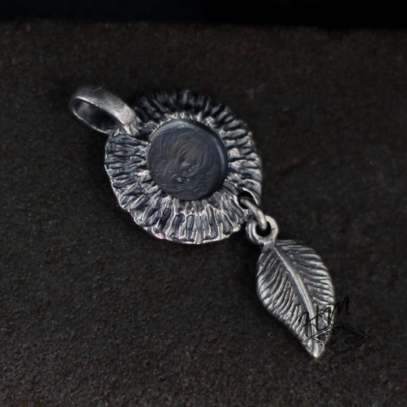 VINTAGE SKULL TURQUOISE SILVER  PENDANT